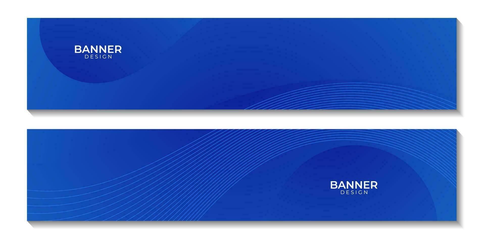set of banners abstract blue wave gradient background for business vector