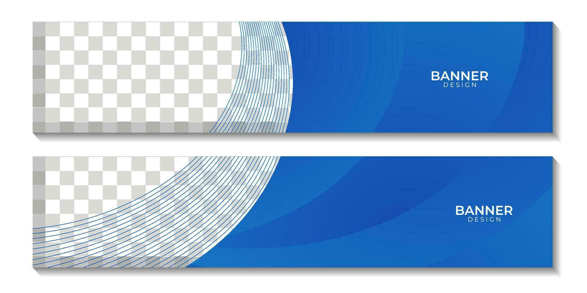 set of banners abstract blue wave gradient background with copy space area for business vector