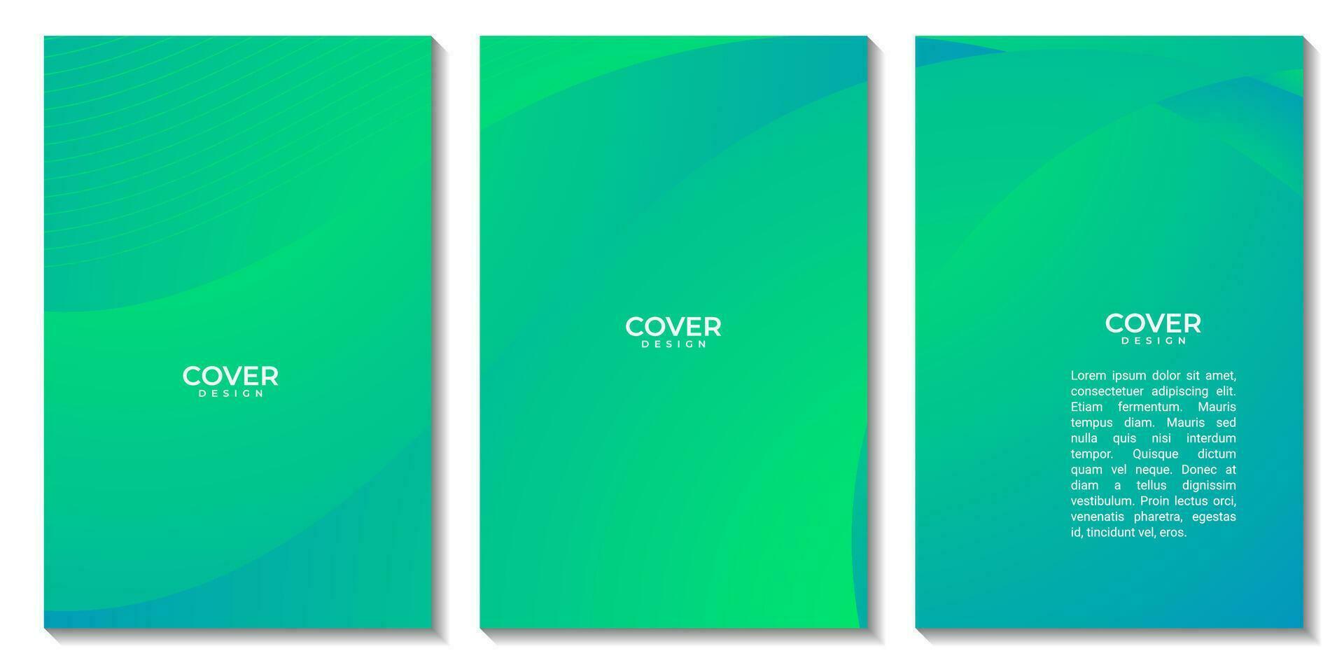 set of flyers abstract blue and green background with waves for business vector