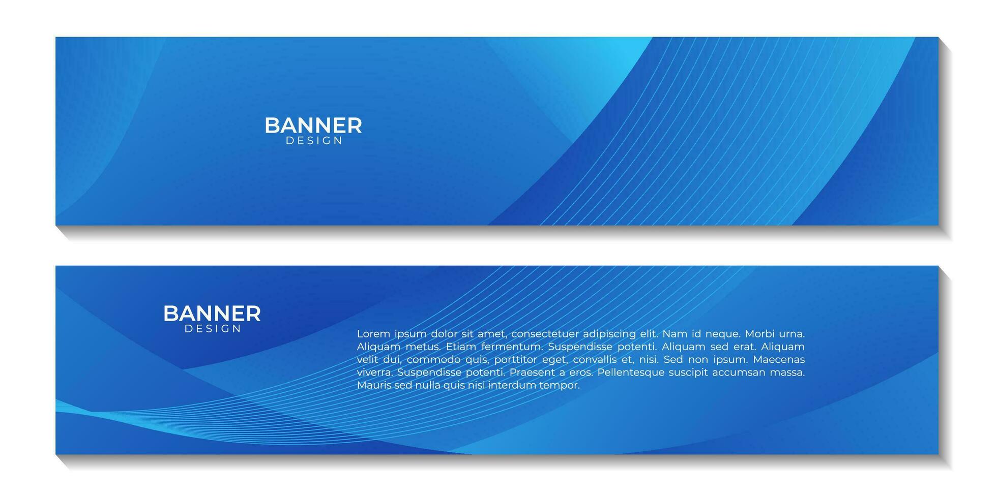 set of banners with abstract blue wave gradient background for business presentation vector