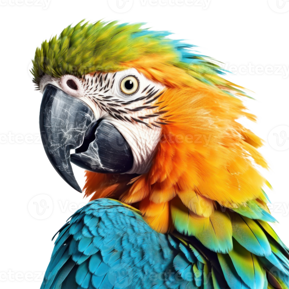 Bright parrot isolated. Illustration png