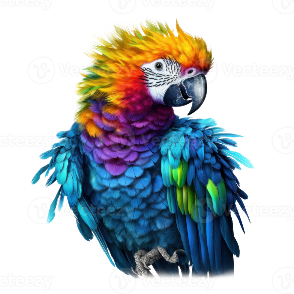 Bright parrot isolated. Illustration png