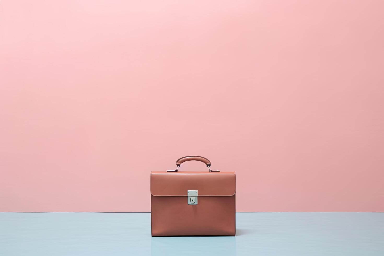 0288. Briefcase in front of light pastel wall. photo