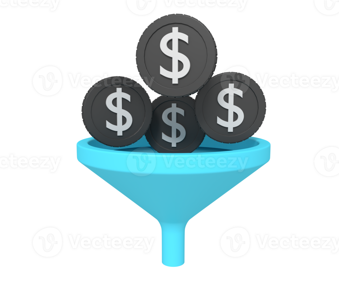 SEO marketing funnel coin png