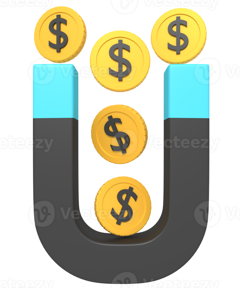 SEO magnet marketing coin png
