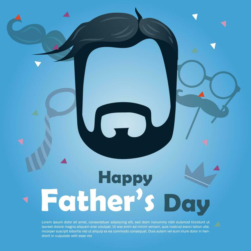 happy fathers day vector flat illustration