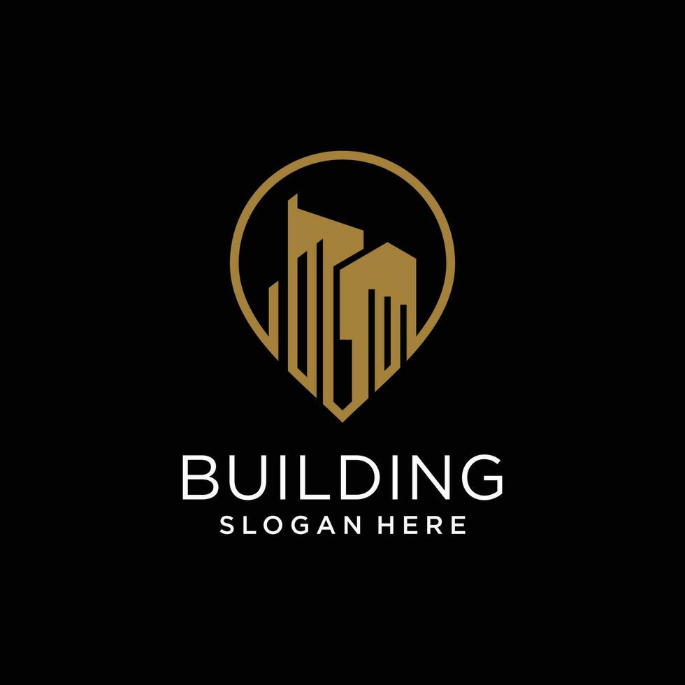 Building logo vector with modern kreative and unique style