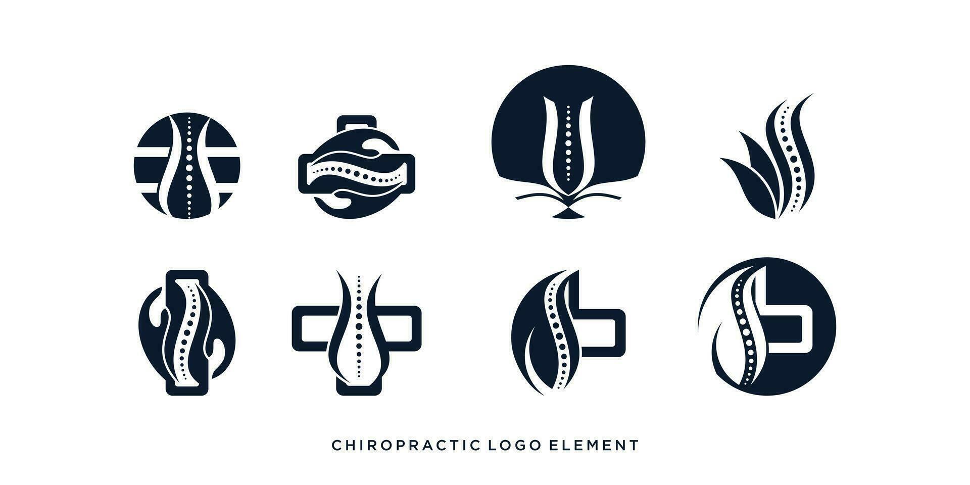 Chiropractic logo vector element with modern creative concept design