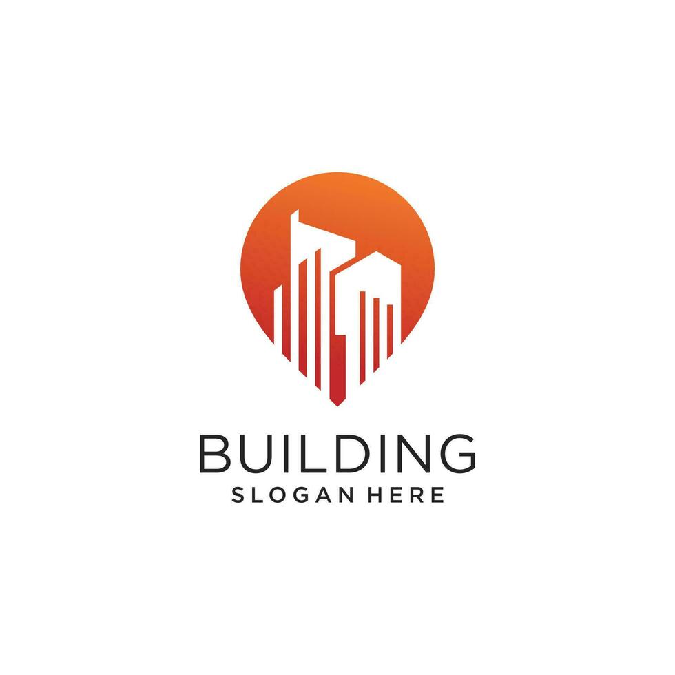 Building logo vector with modern kreative and unique style