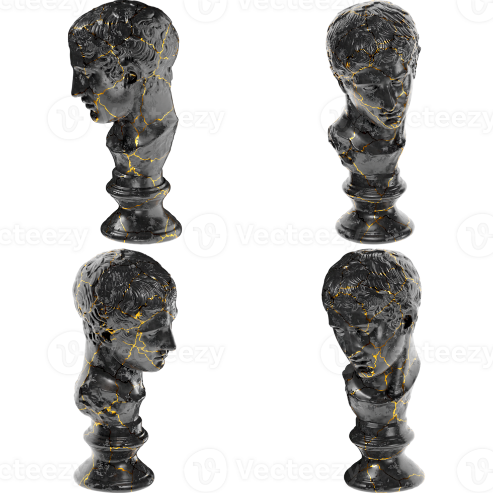 a black marble statue From a statue of Diskoforos. Perfect for graphic design, artistic projects png