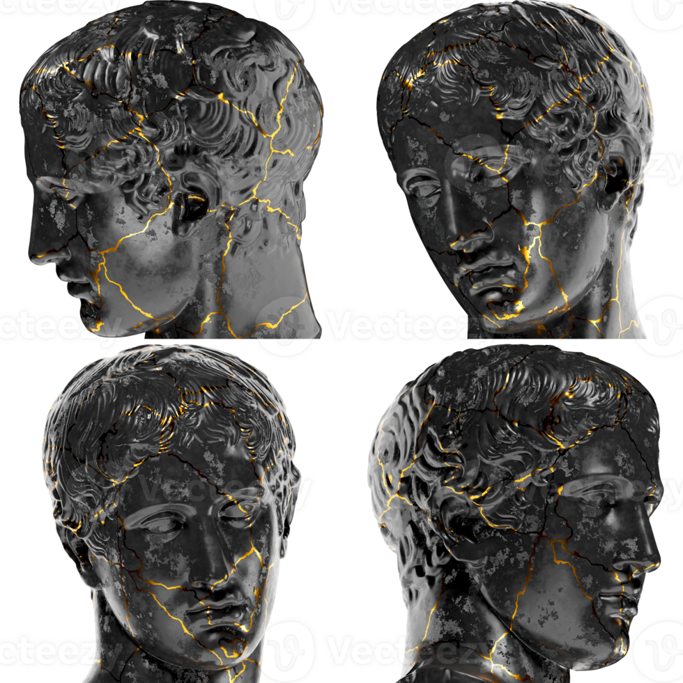 a black marble statue From a statue of Diskoforos. Perfect for graphic design, artistic projects png