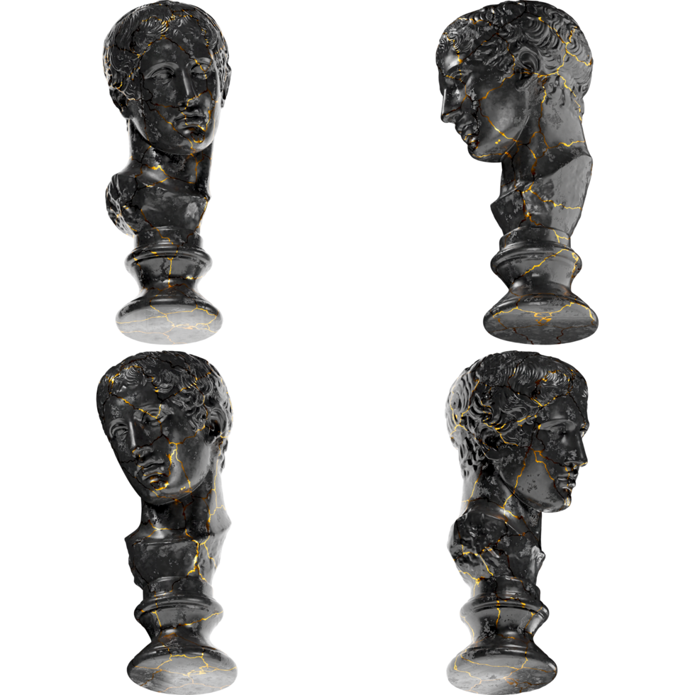 a black marble statue From a statue of Diskoforos. Perfect for graphic