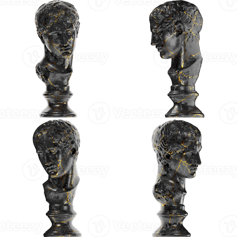 a black marble statue From a statue of Diskoforos. Perfect for graphic design, artistic projects png
