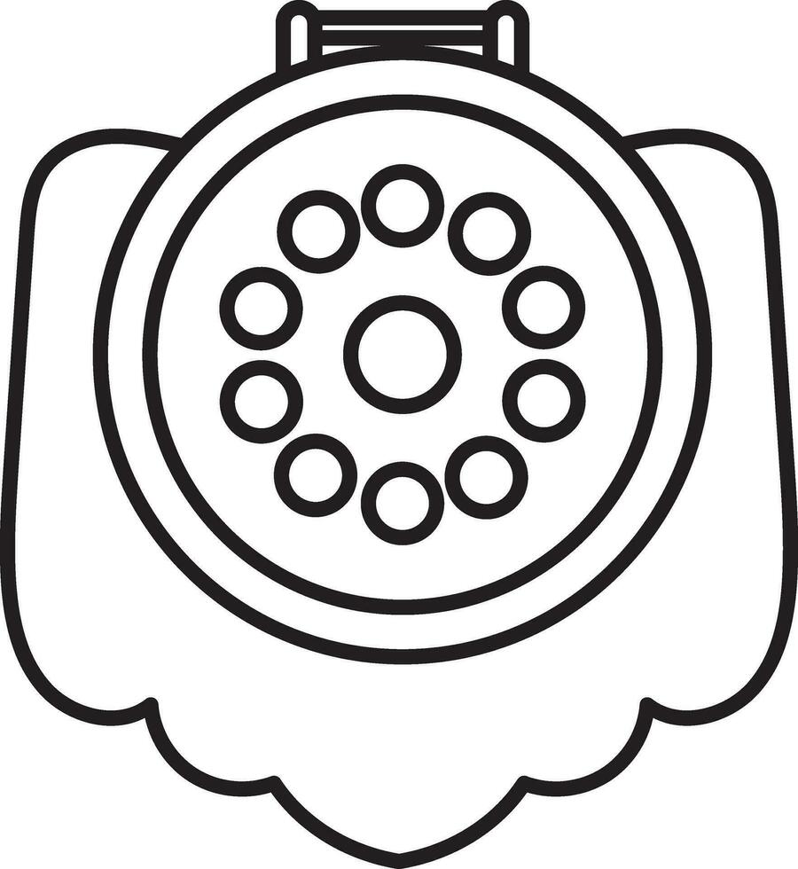 Sewing Machine Element In Line Art vector
