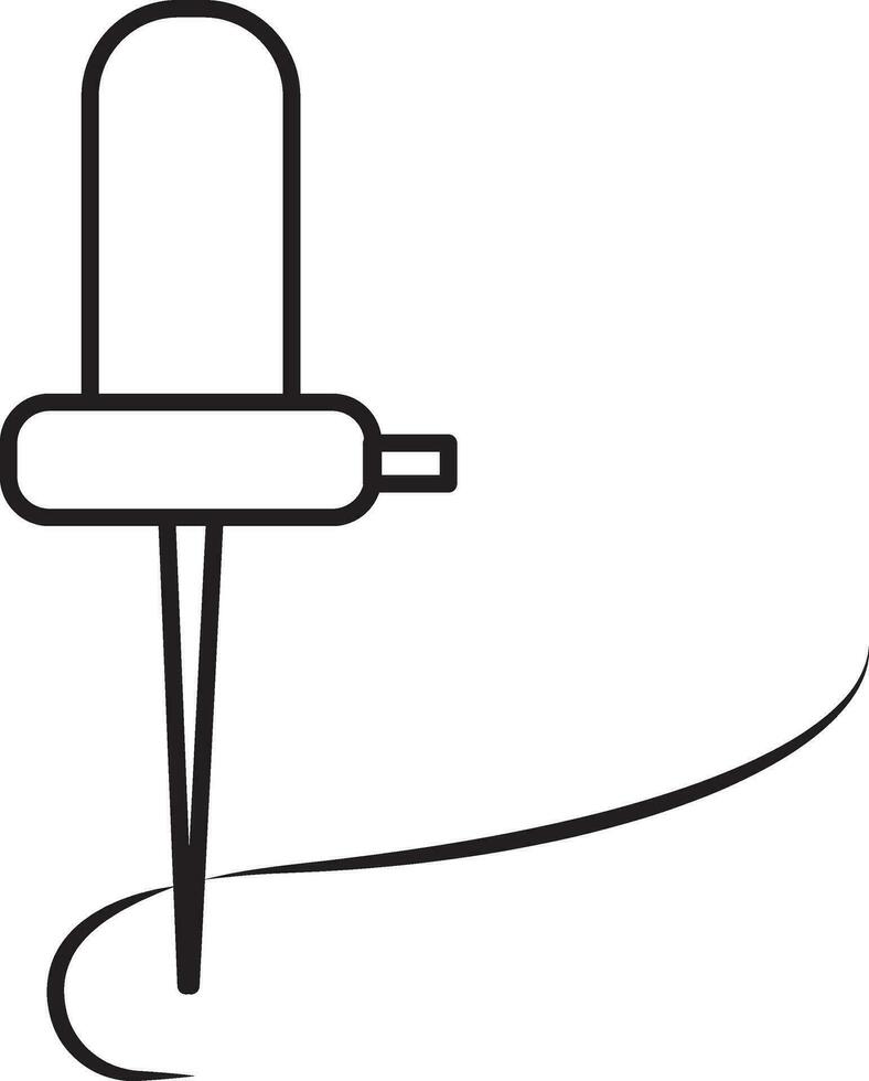 Sewing Machine Element In Line Art vector