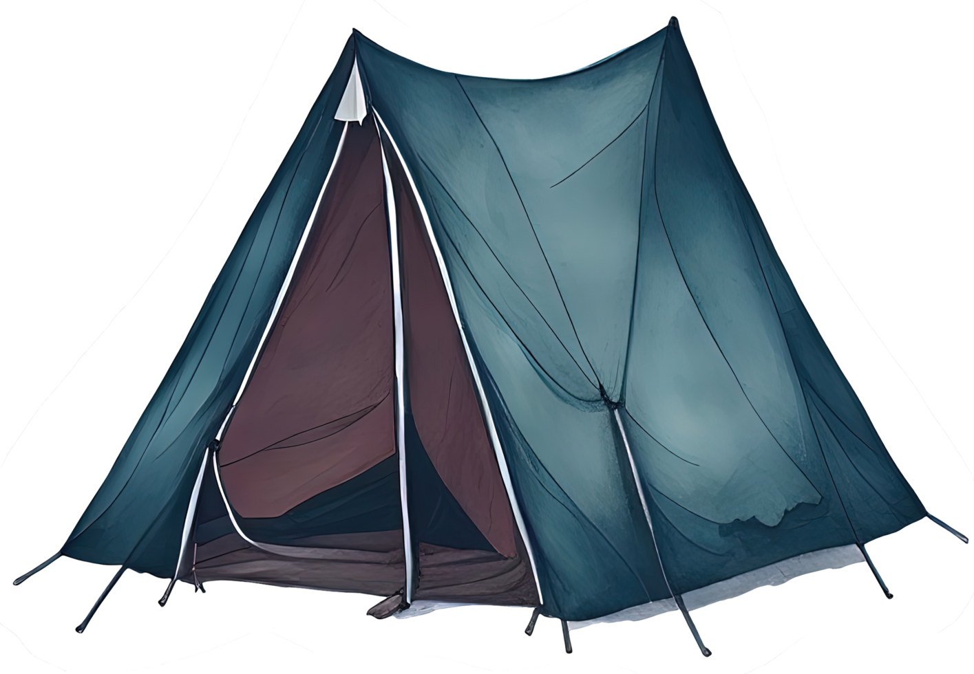 vattenfärg camping tält. ai generativ png