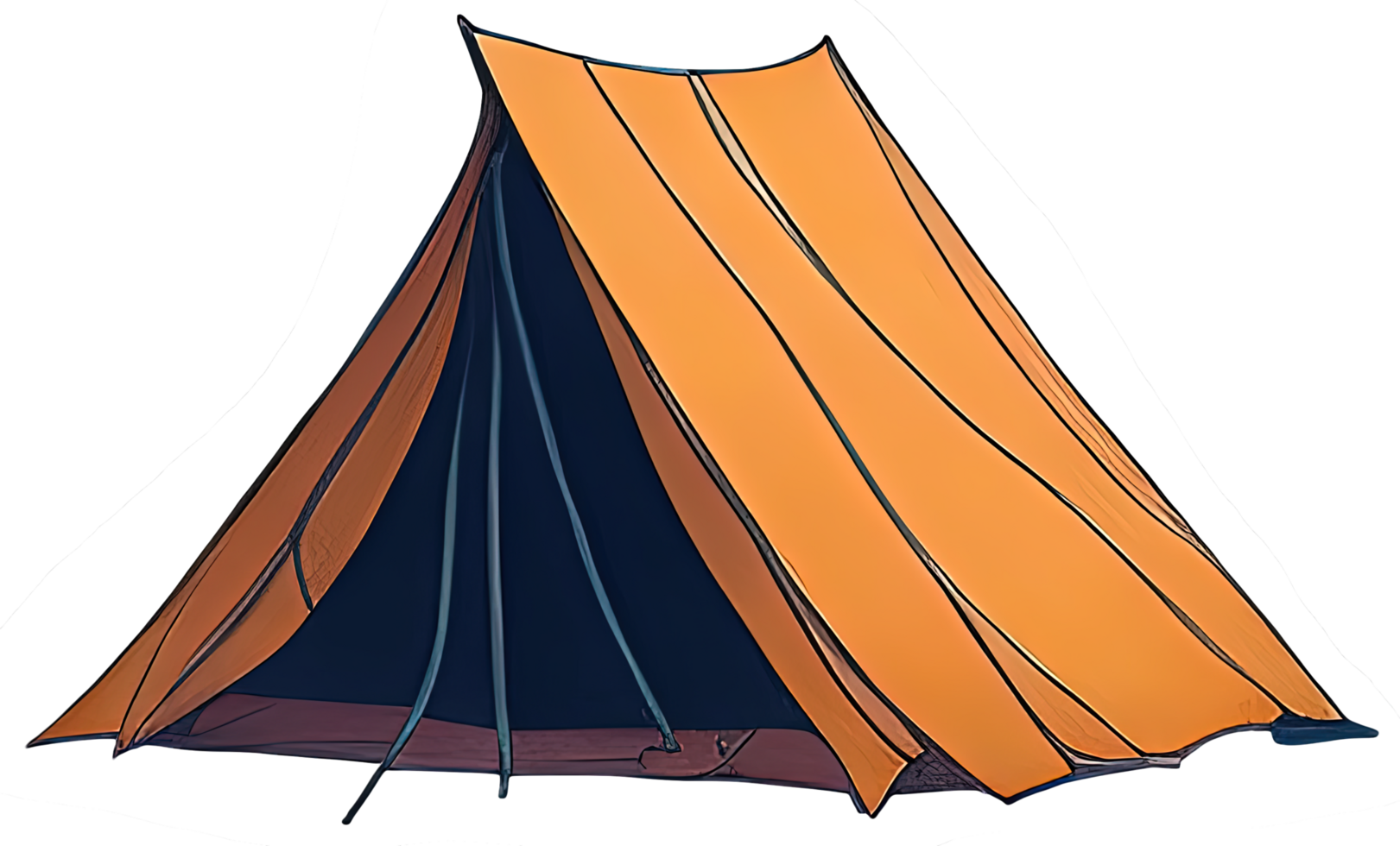 waterverf camping tent. ai generatief png