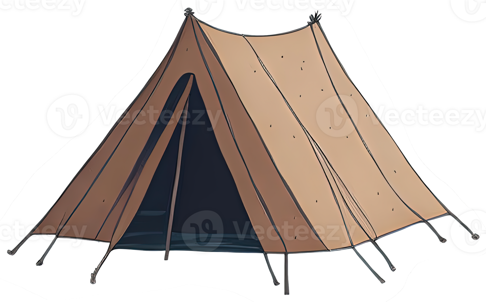 Watercolor camping tent. png