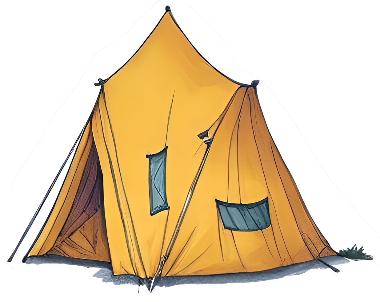 waterverf camping tent. ai generatief png