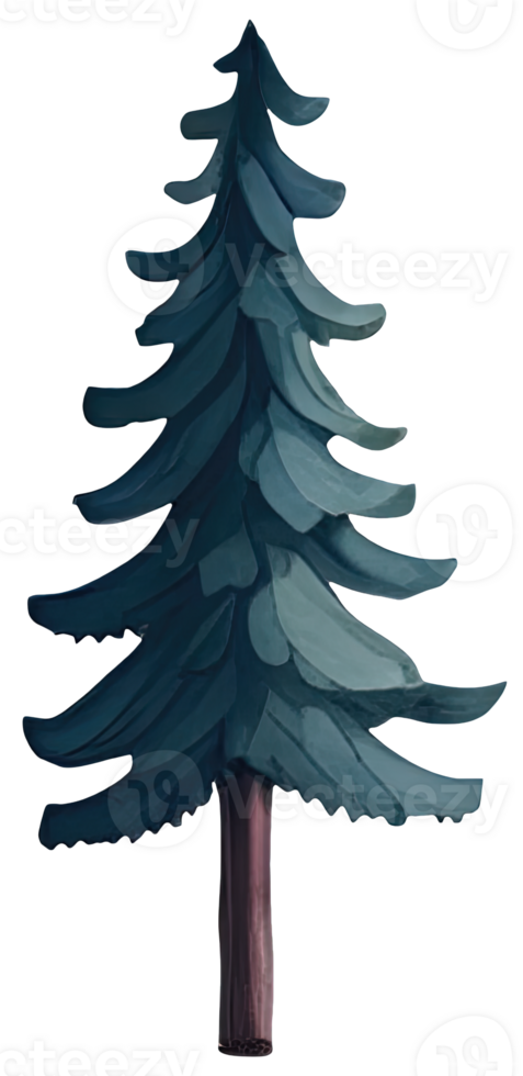 Watercolor green tree. png