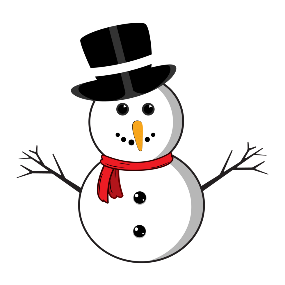 Christmas snowman set with smiling faces and hats. Flat snowman collection on a transparent background. Christmas snowman flat design with tree branches, buttons, bow tie, neck scarf PNG. png