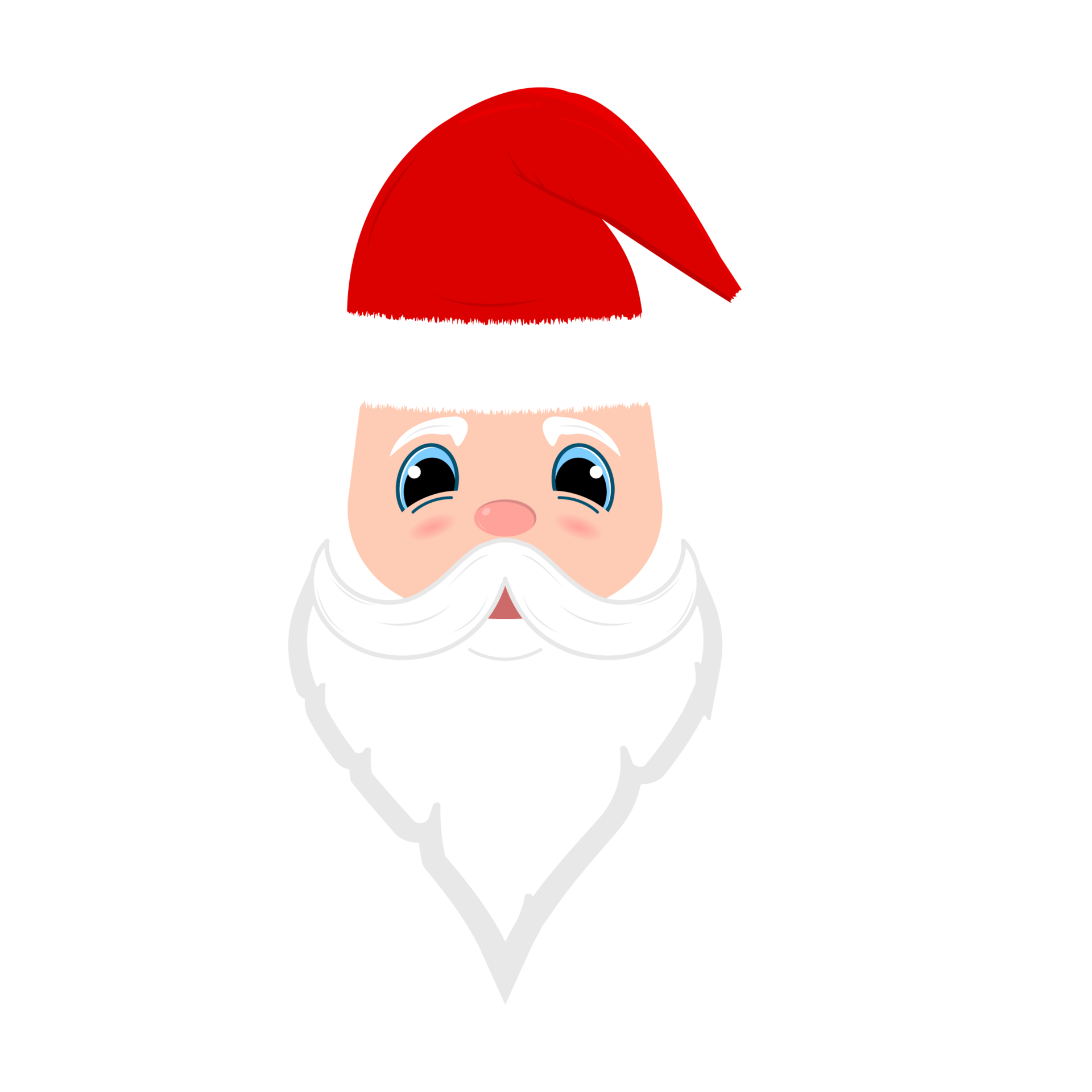 Natal santa png face elemento com fofa olhos. santa face ilustração em