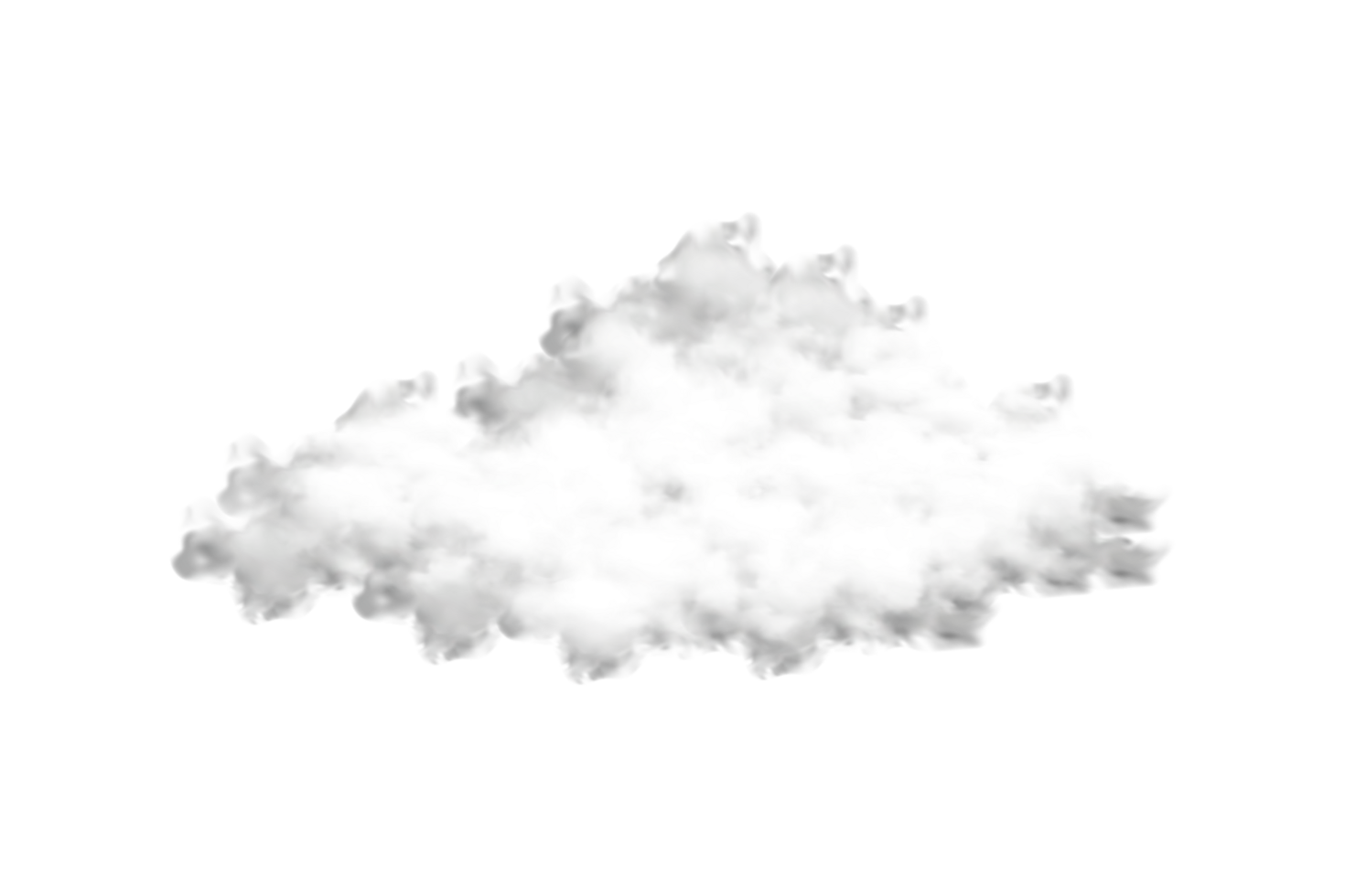 Dense cloud PNG isolated on transparent background. Realistic fog or smoke PNG for storm or sunny weather design. Cloudy sky or smog environmental design on a transparent background for templates.