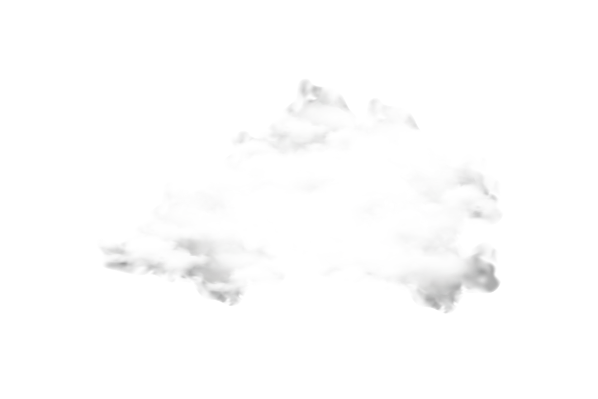 Smokey and mist cloud PNG on a transparent background. White clouds and