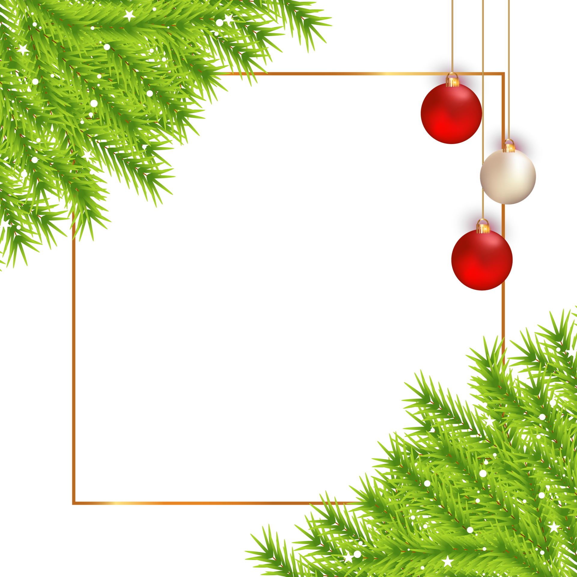 Christmas banner with transparent background. Christmas banner PNG with