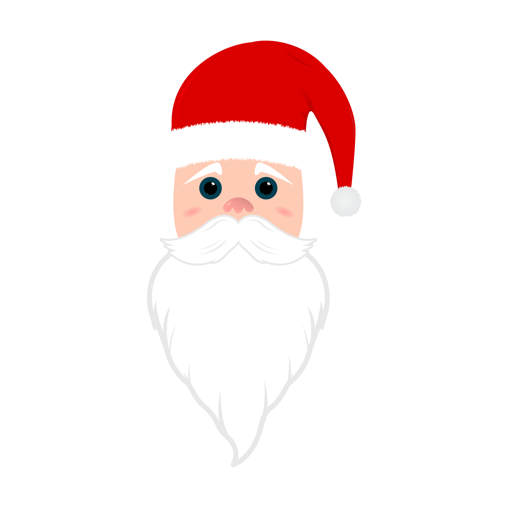 Christmas Santa faces element with cute eyes. Santa faces collection on