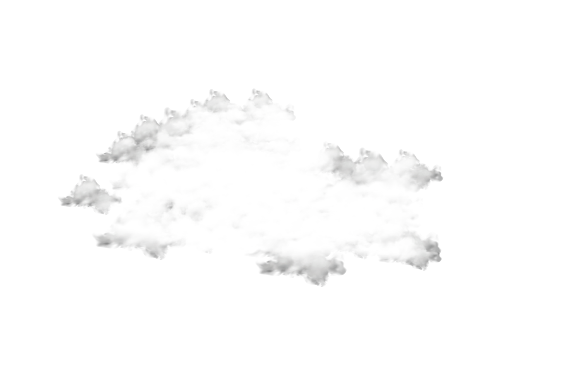 A realistic cloud floating on a transparent background. White Cloud PNG