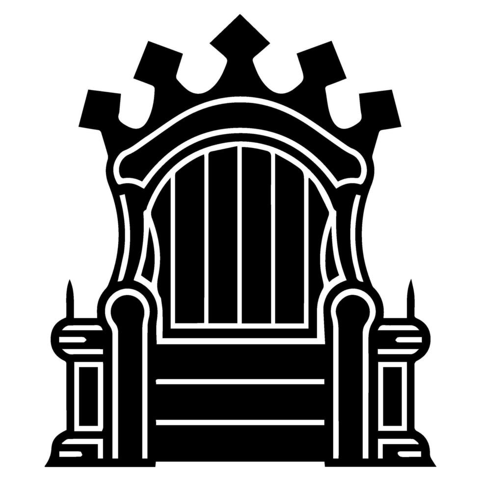 Throne icon vector glyph royal style furniture