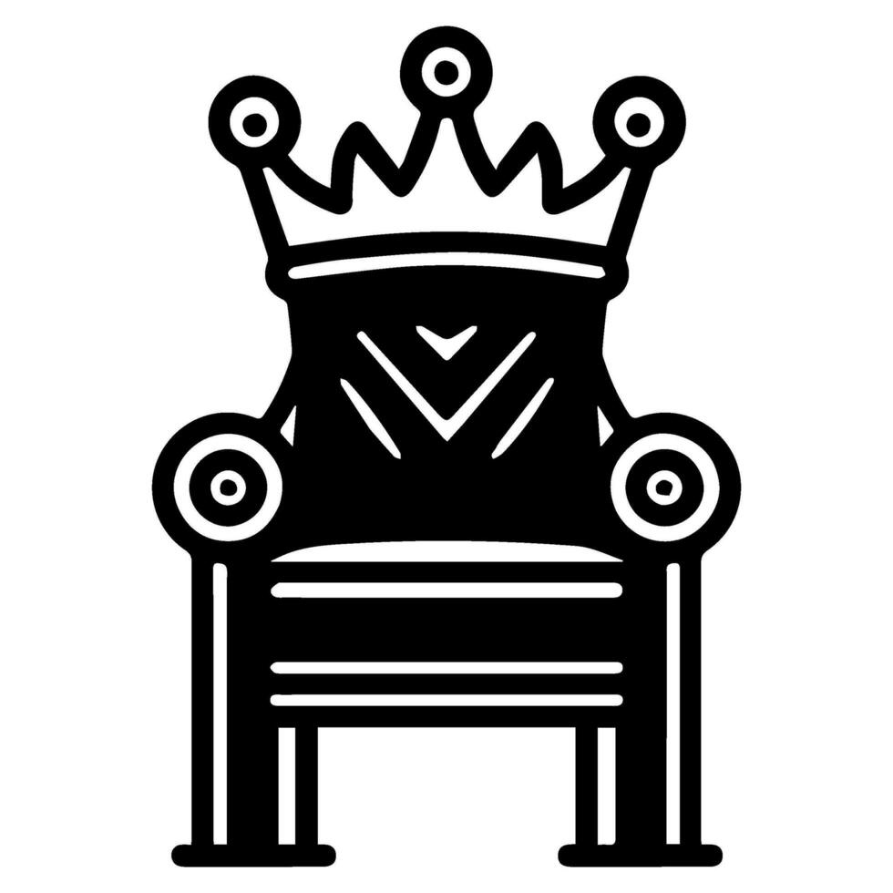 Throne icon vector glyph royal style furniture
