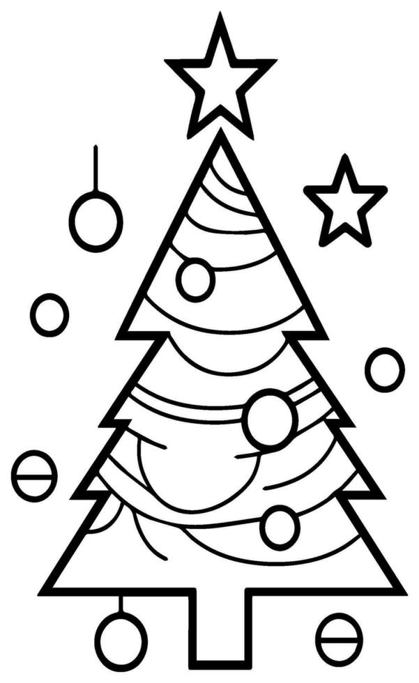 Xmas winter coloring page, kid, children, illustration, Christmas, Santa Clause. vector