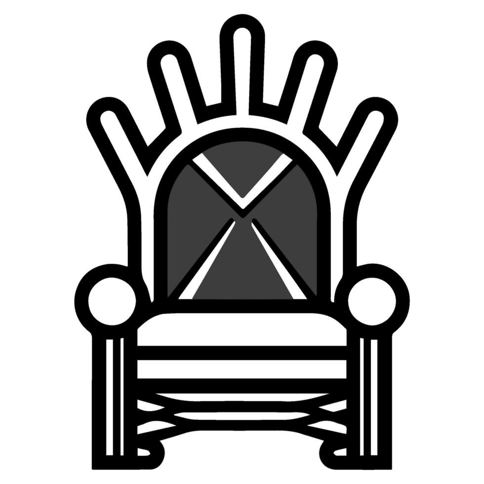 Throne icon vector glyph royal style furniture