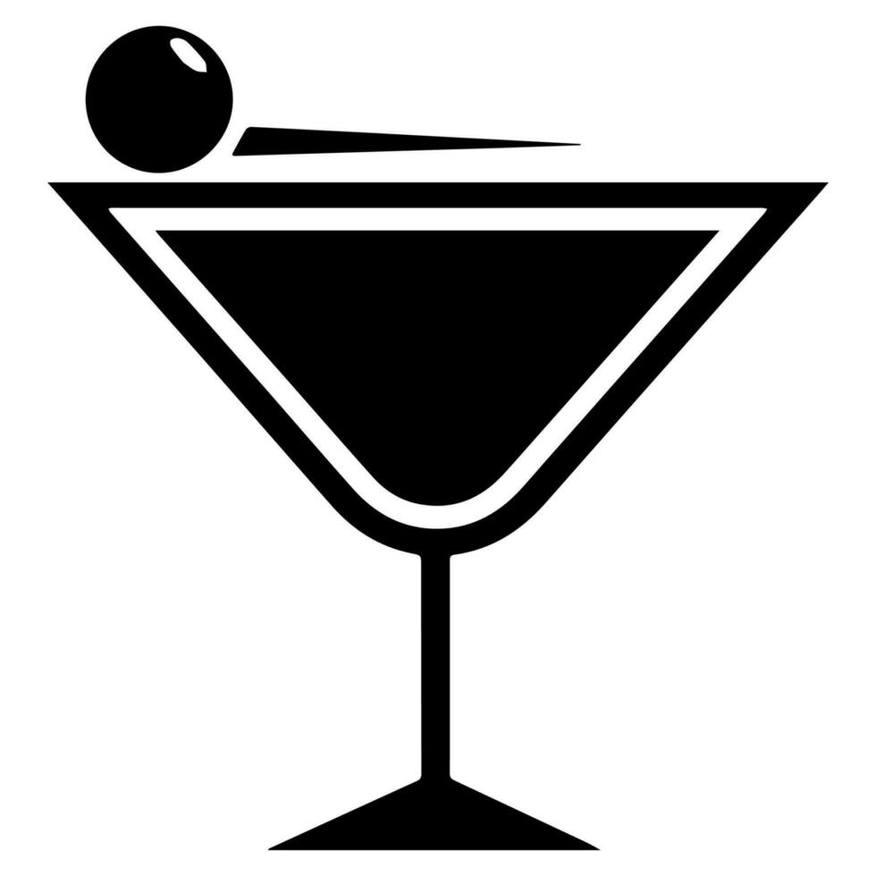 cocktail drinks wine, martini, beverage vector icon