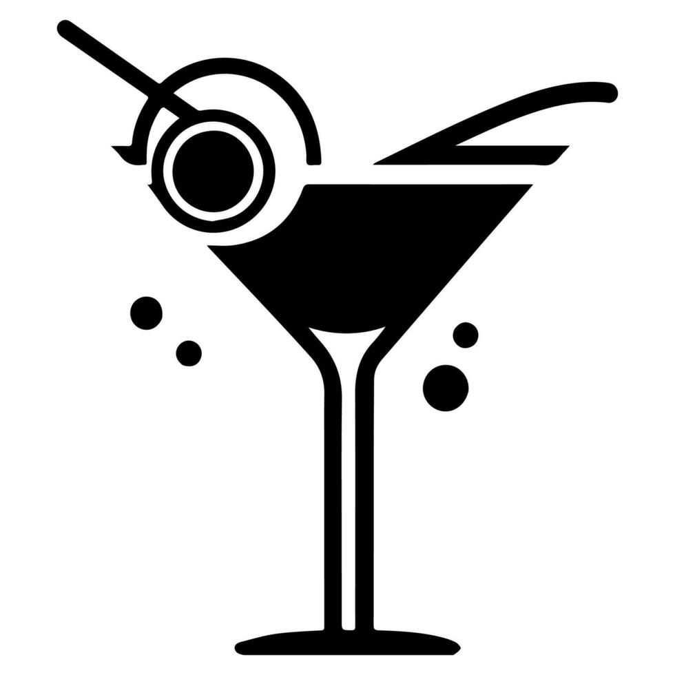 cocktail drinks wine, martini, beverage vector icon