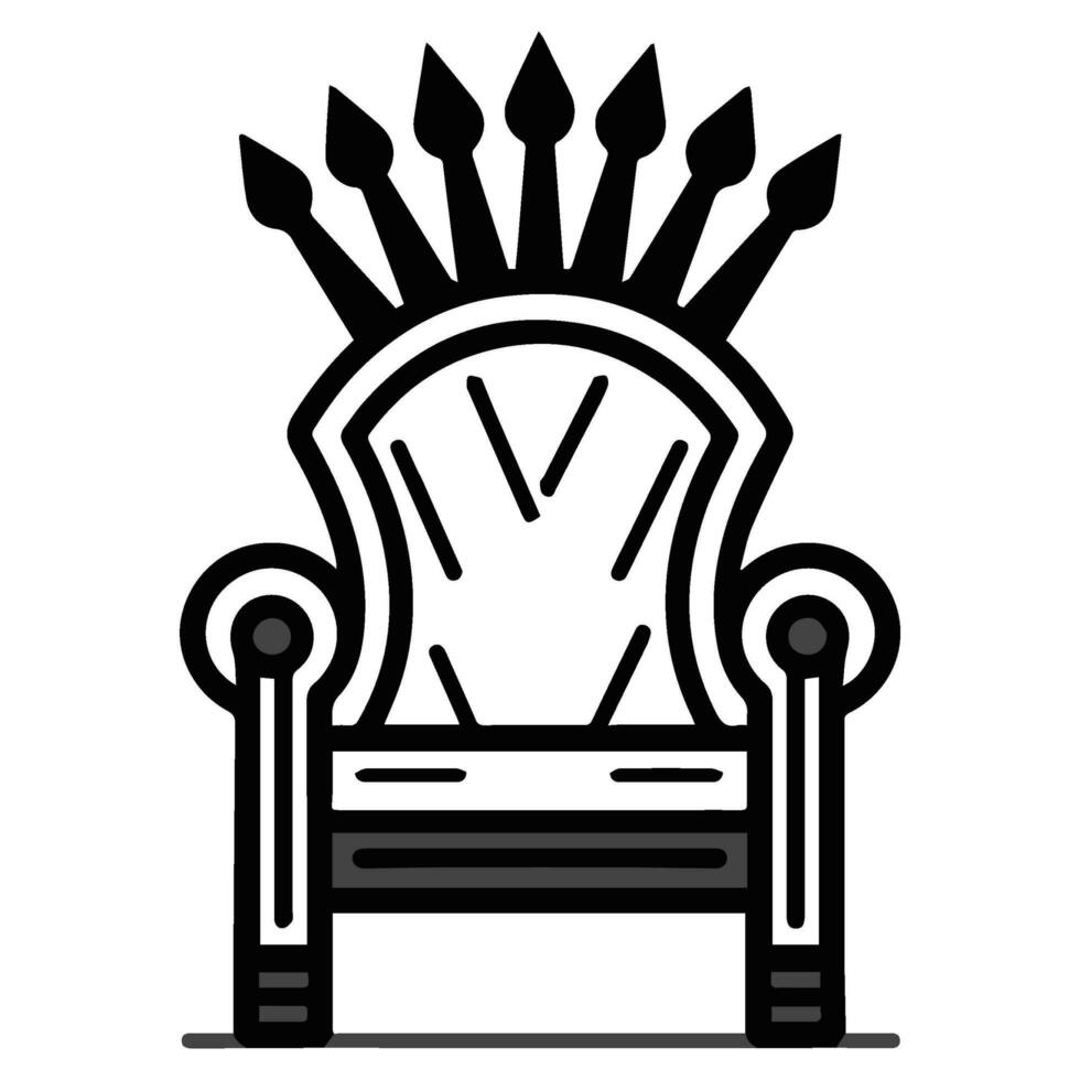 Throne icon vector glyph royal style furniture