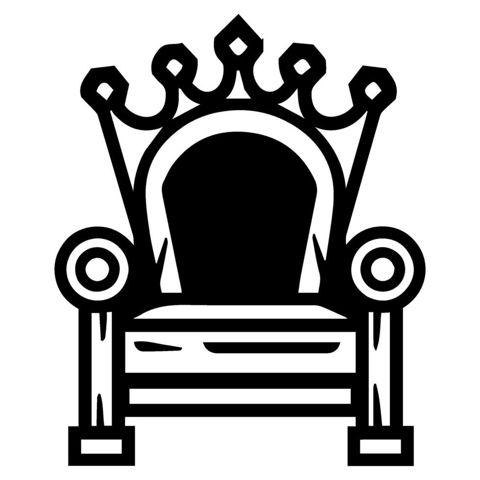 Throne icon vector glyph royal style furniture