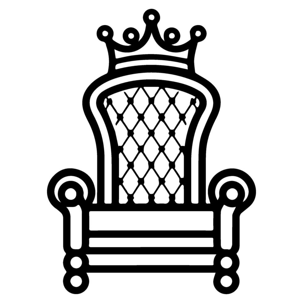 Throne icon vector glyph royal style furniture