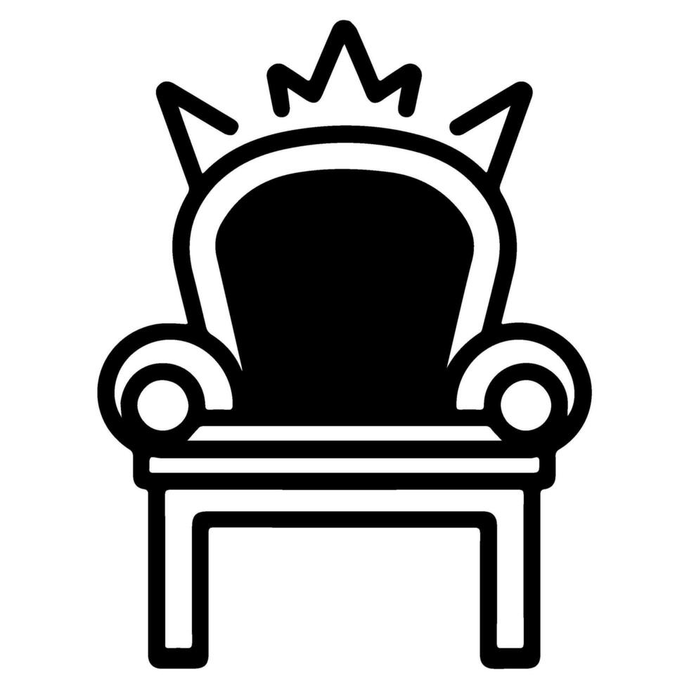 Throne icon vector glyph royal style furniture
