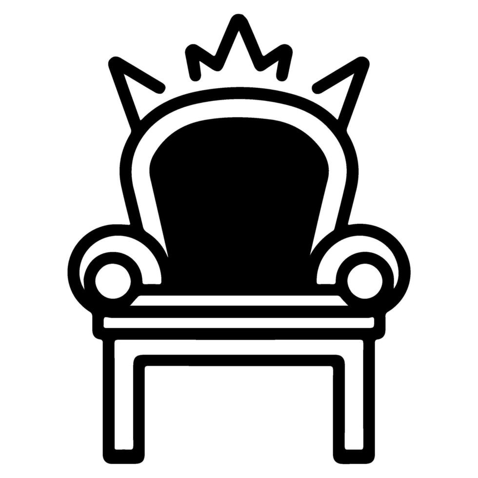 Throne icon vector glyph royal style furniture