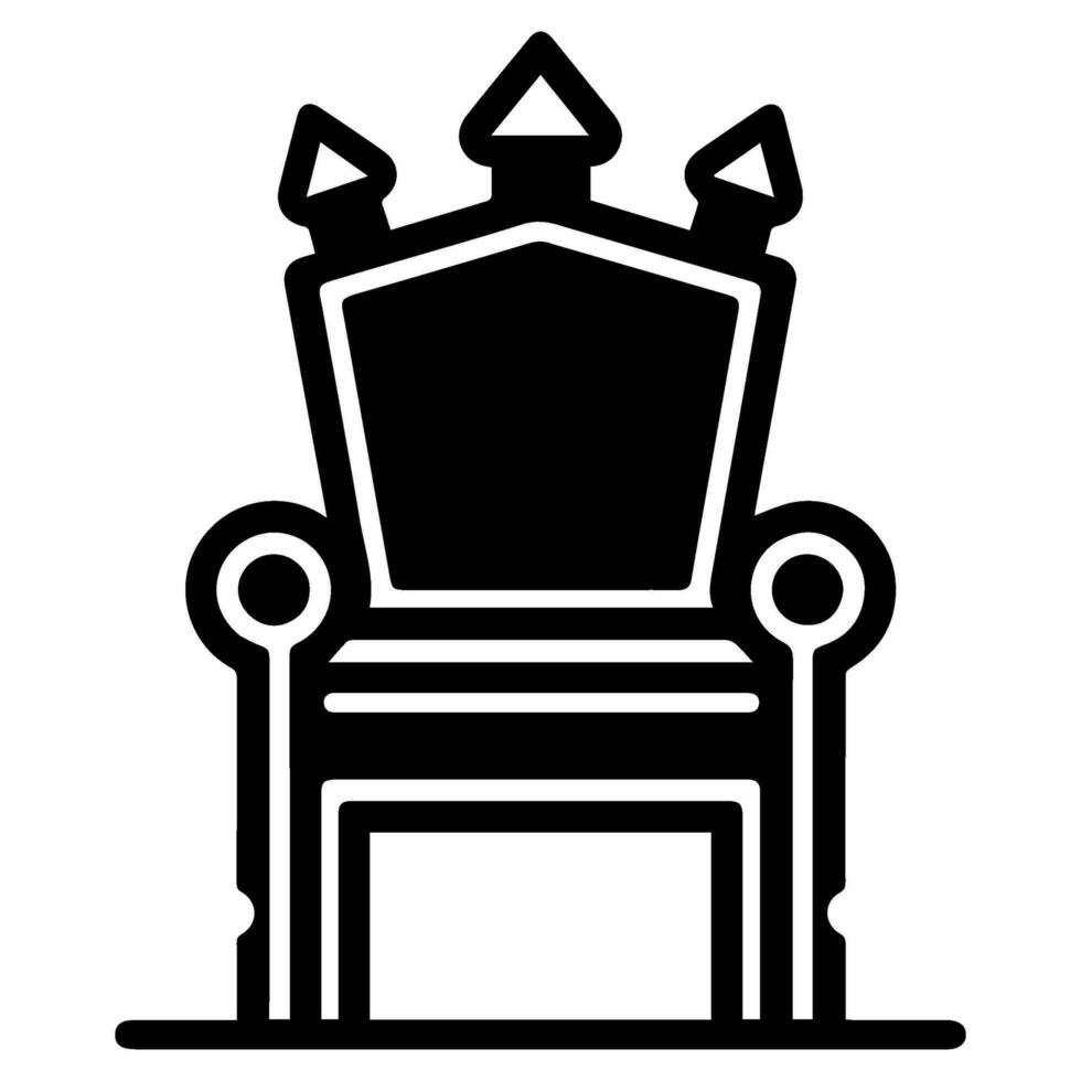 Throne icon vector glyph royal style furniture