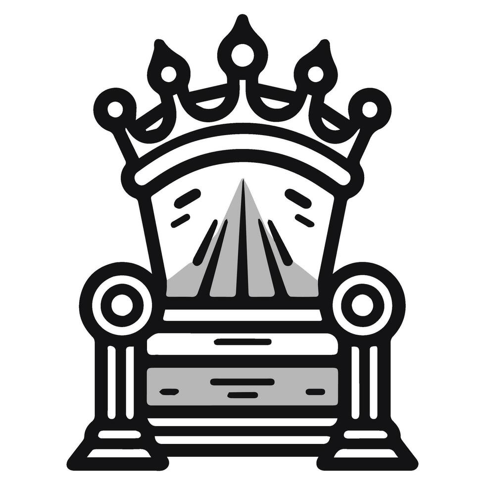 Throne icon vector glyph royal style furniture