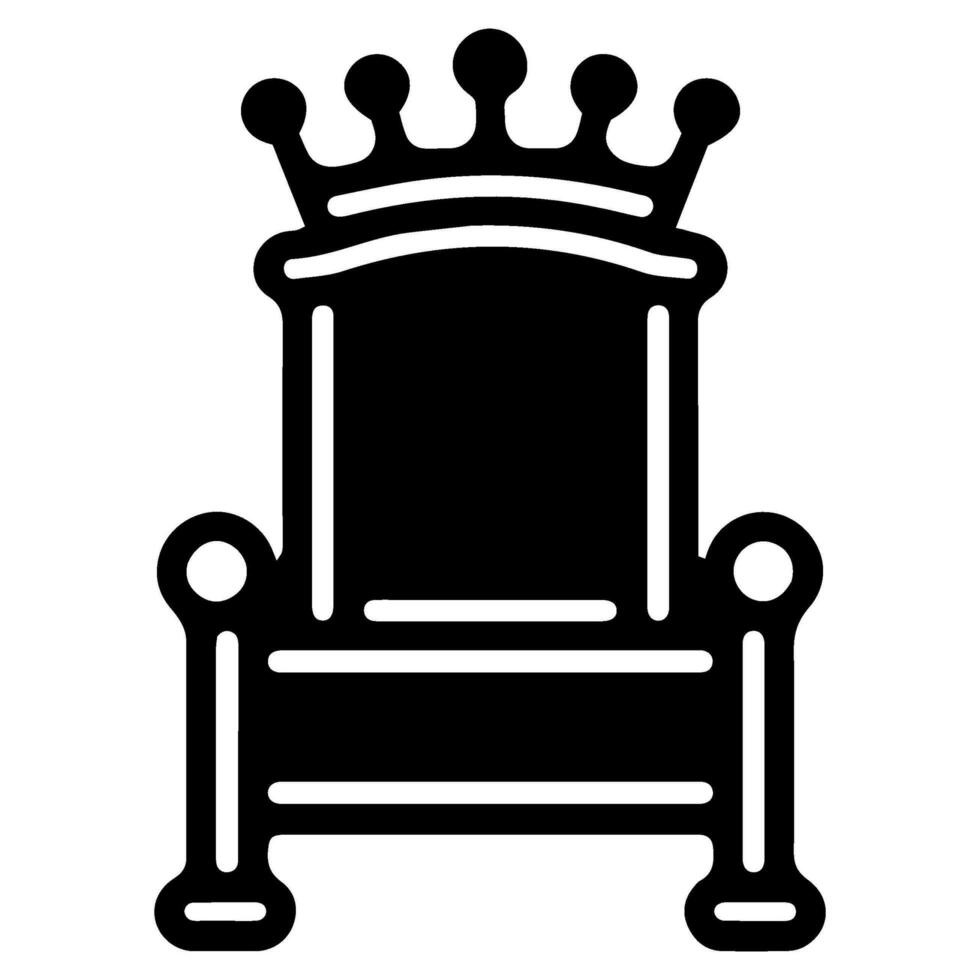 Throne icon vector glyph royal style furniture