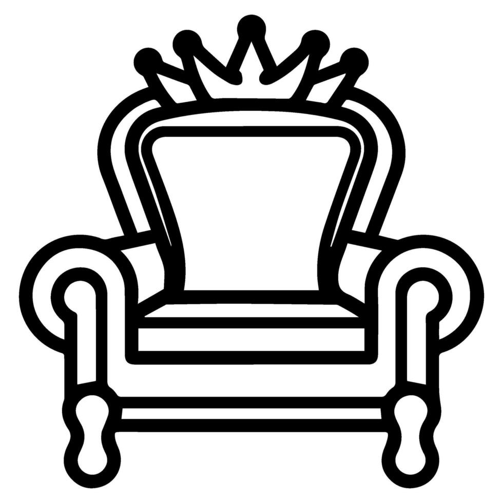 Throne icon vector glyph royal style furniture