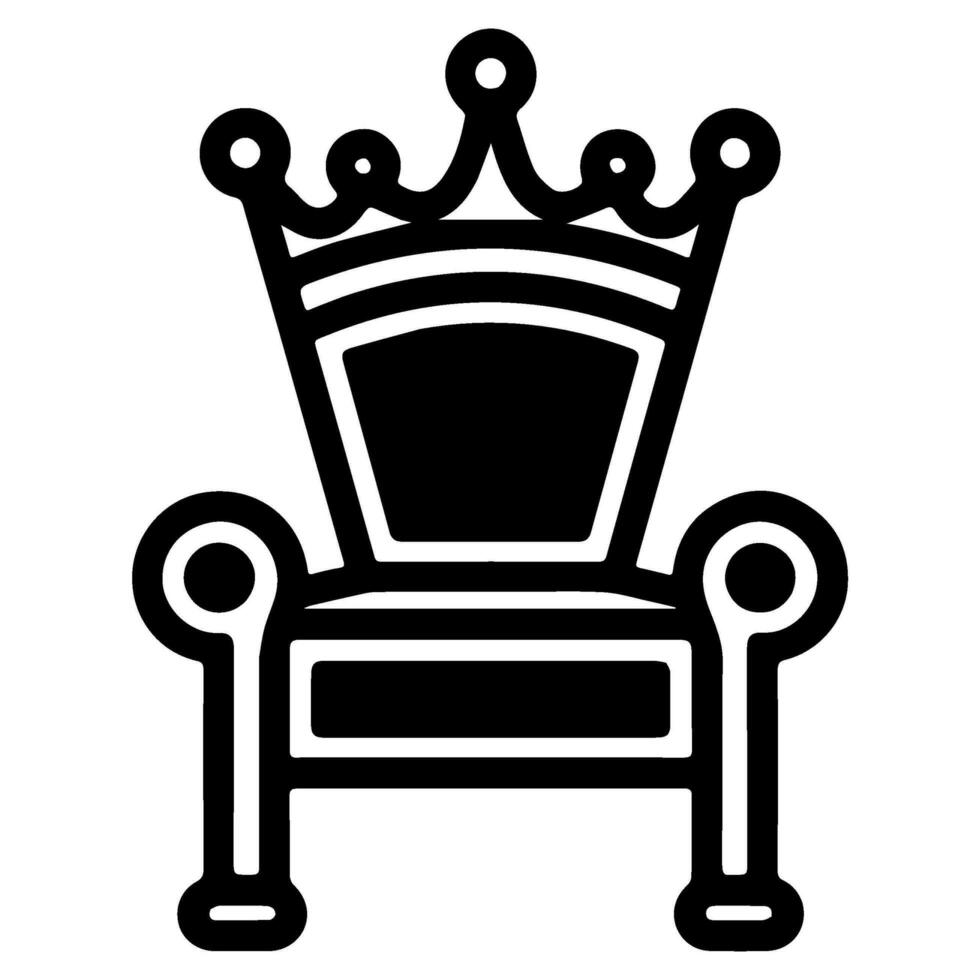Throne icon vector glyph royal style furniture
