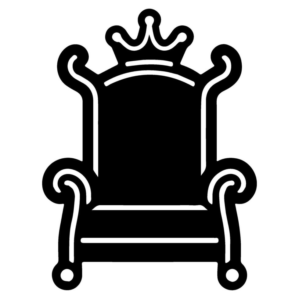 trono icono vector glifo real estilo mueble