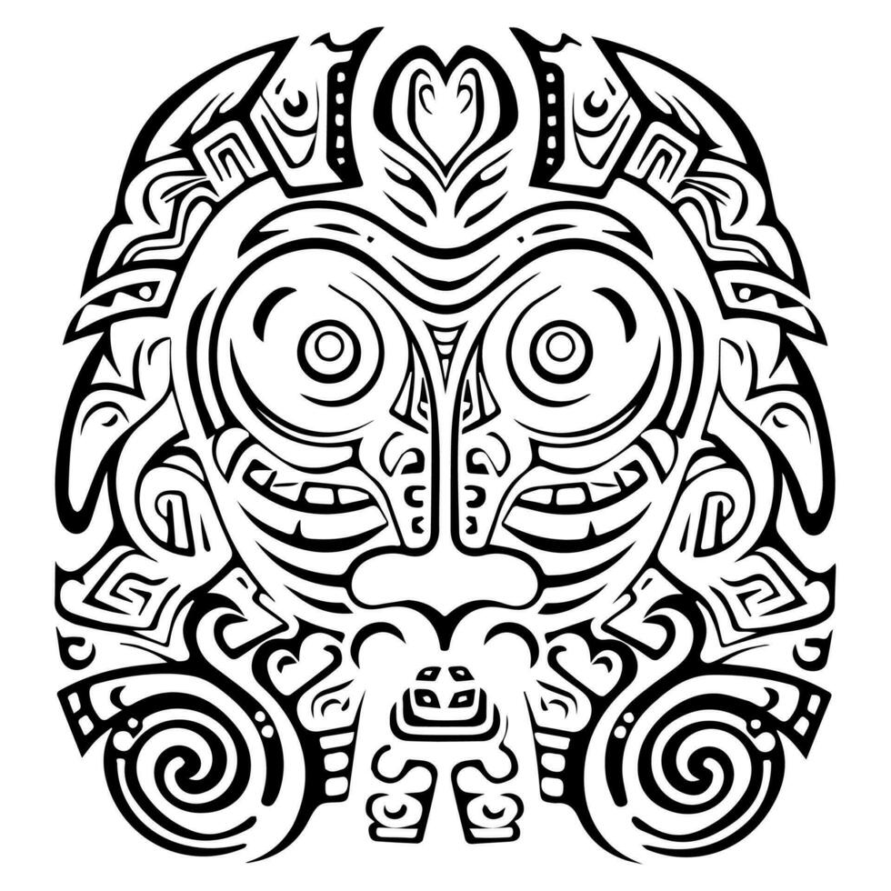 Polynesian elements, icon, glyph, vector, isolate, silhouette, totem, tattoo vector