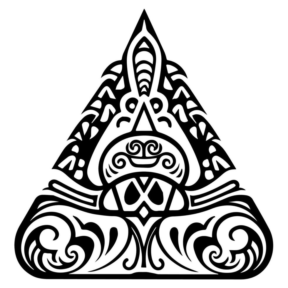 Polynesian elements, icon, glyph, vector, isolate, silhouette, totem, tattoo vector